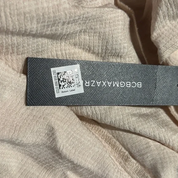 BCBGMAXAZRIA Metallic Wrap Blouse Beige XXS NWT $178 - Picture 9 of 11